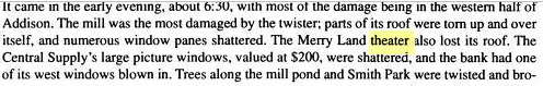 Merry Land Theater - From The History Of Addison Michigan 1834-1996 By Dan Cherry (newer photo)